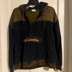 Columbia snap half zip fleece olive and black heavy duty
